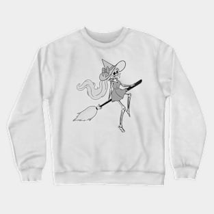 Skeleton witch on broom Crewneck Sweatshirt